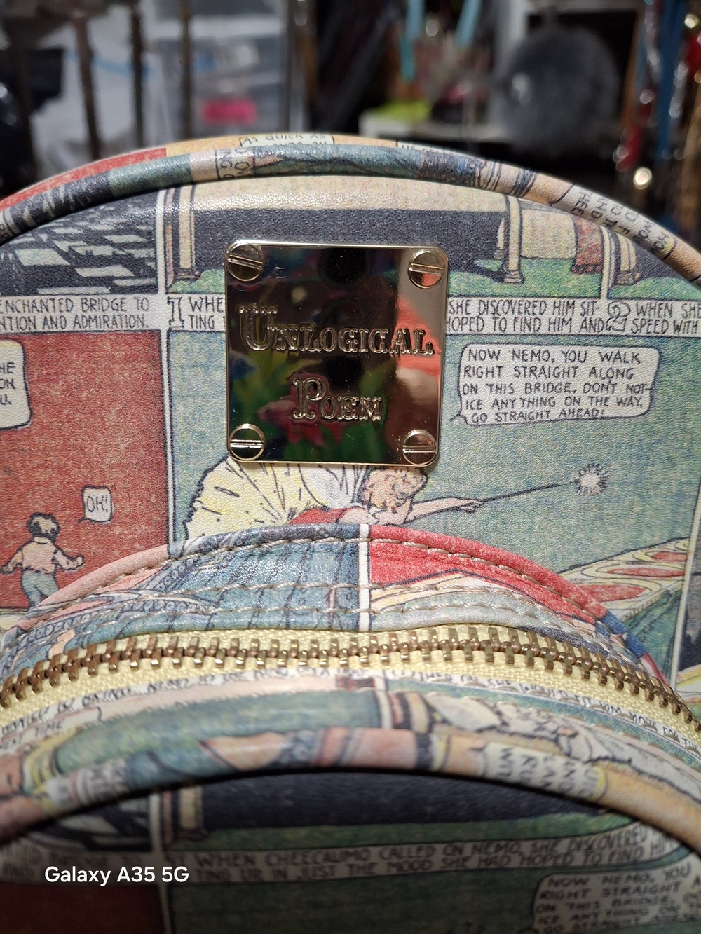 Rare Unlogical PoemComic Strip Narrative Mini Backpack Crossbody Pinocchio - Picture 4 of 13
